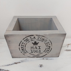 CAJA CONTENEDORA DECO DE MADERA FRASES PATINADA - comprar online