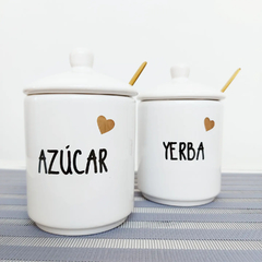 YERBERA CERÁMICA BLANCA ( sin cuchara ) AZR0 - comprar online