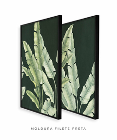 Dupla Quadro Decorativo Composição Helicônia Esmeralda - Flowersjuls - Quadros decorativos botânicos | Aquarelas autorais