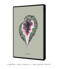 Quadro Decorativo Begonia Rex - Fundo Pistacchio - comprar online