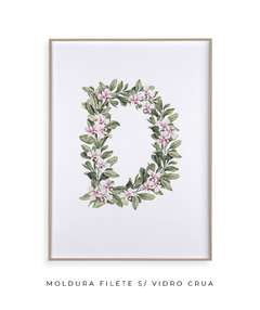 QUADRO DECORATIVO LETRA BOTÂNICA D - Flowersjuls - Quadros decorativos botânicos | Aquarelas autorais