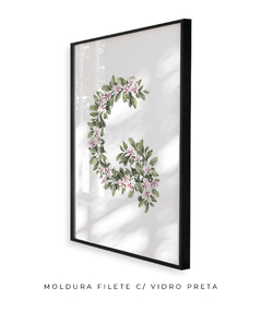 QUADRO DECORATIVO LETRA BOTÂNICA G - Flowersjuls - Quadros decorativos botânicos | Aquarelas autorais