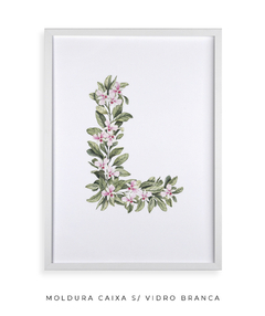 QUADRO DECORATIVO LETRA BOTÂNICA L - Flowersjuls - Quadros decorativos botânicos | Aquarelas autorais