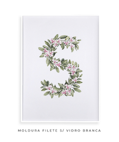 QUADRO DECORATIVO LETRA BOTÂNICA S - Flowersjuls - Quadros botânicos decorativos | Aquarelas autorais