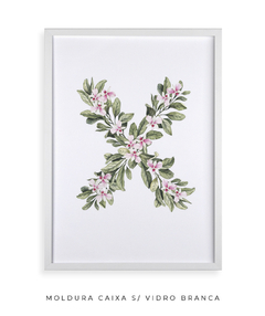 QUADRO DECORATIVO LETRA BOTÂNICA X - Flowersjuls - Quadros decorativos botânicos | Aquarelas autorais