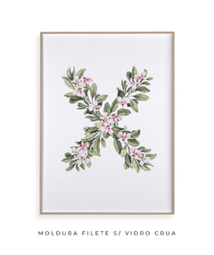 QUADRO DECORATIVO LETRA BOTÂNICA X - Flowersjuls - Quadros decorativos botânicos | Aquarelas autorais
