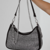 *Pre order* Mini Bag Turman negra de gamuza y strass