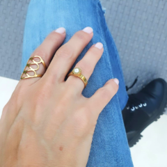 Anillo Dali de Acero con baño Dorado - comprar online