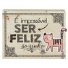 Placa de mesa gato ser feliz