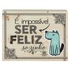 Placa de mesa cachorro ser feliz