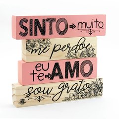 Enfeite de Mesa Sinto muito rosa e branco - comprar online