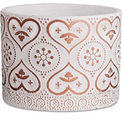 Cachepot Branco e Cobre em Cimento G