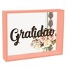 Quadro painel de mesa Gratidão rosa