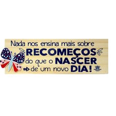 Placa de mesa borboleta recomeço