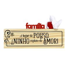 Madeirinha de mesa Família passarinho vermelho