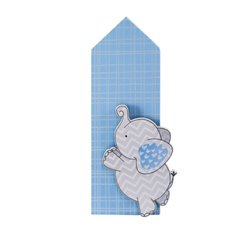 Placa de mesa Casinha elefante azul