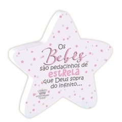 Placa de Mesa - Estrela Bebê Rosa - comprar online