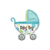 GLOBO CARRITO BEBE CELESTE 42 cm