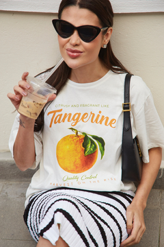 T-SHIRT ESTONADA TANGERINE OFF WHITE - comprar online