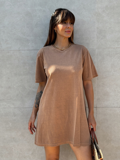 VESTIDO T-SHIRT LISO MARROM CLIMBER