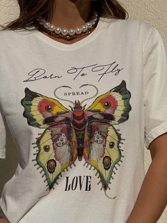 T-SHIRT ESTONADA BORN TO FLY OFF WHITE - loja online