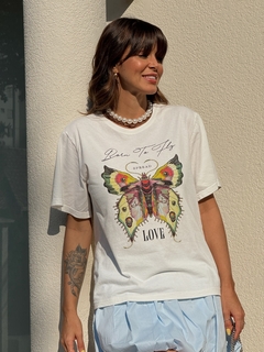 T-SHIRT ESTONADA BORN TO FLY OFF WHITE