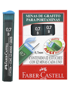 Minas de grafito Faber-Castell 0,7mm B x 12 unidades