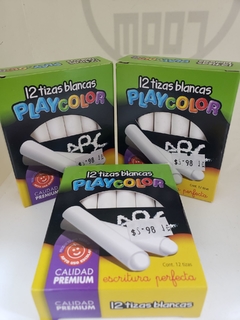 Tizas Playcolor blancas caja x 12 unidades