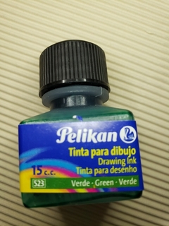 Tinta China Pelikan Para Dibujo X 15 Cc Color Verde