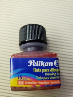 Tinta China Pelikan Para Dibujo X 15 Cc Color Bermellon