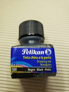 Tinta China Pelikan Para Dibujo X 15 Cc Color Negra