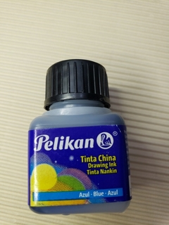 Tinta China Pelikan Para Dibujo X 15 Cc Color Azul