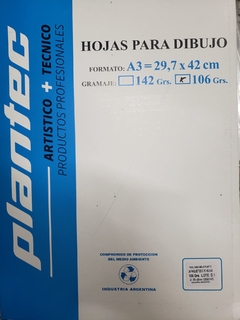 Papel para Dibujo Plantec A3 29,7 x 42 x 1106 grs