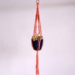 Suporte Macrame Lia Laranja com Metal