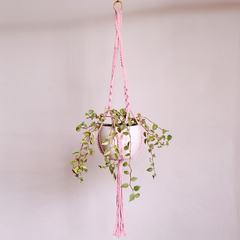 Suporte Macrame Lia Rosa Claro