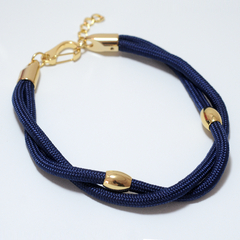 Colar Martina Azul Marinho e Dourado - comprar online