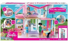 Barbie - Casa Malibu - Amueblada Y Accesorios - Mattel - Color Rosa