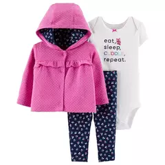 CONJUNTO CARTERS PANTALON, CAMPERA Y BODY MANGAS CORTAS TALLE 6 MESES