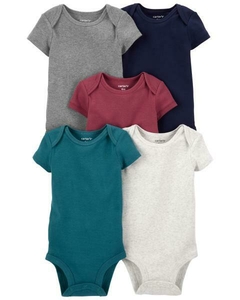 PACK 5 BODIES BODYS CARTERS MANGAS CORTAS TALLE 3 MESES