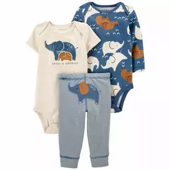 CONJUNTO BEBE PANTALON, BODY MC Y BODY ML CARTERS TALLE 12 MESES