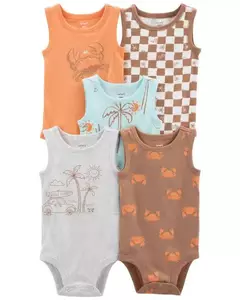 PACK 5 BODIES BODYS CARTERS MUSCULOSAS TALLE 6 MESES