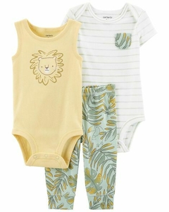 CONJUNTO BEBE PANTALON, BODY MC Y BODY MUSCULOSA CARTERS TALLE 18 MESES