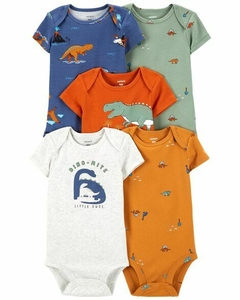 PACK 5 BODIES BODYS CARTERS MANGAS CORTAS TALLE 3 MESES