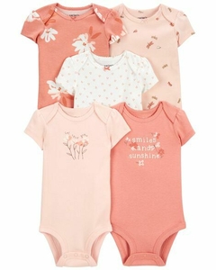 PACK 5 BODIES BODYS CARTERS MANGAS CORTAS TALLE 9 MESES