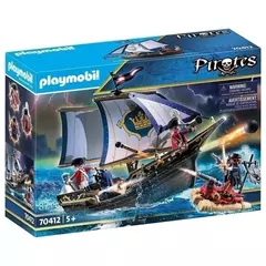 PLAYMOBIL PIRATES 70412 Barco Carabela de los Soldados de Capa Roja - 87 piezas