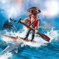 PLAYMOBIL Special Plus 70598 - Pirata con balsa y tiburón martillo - comprar online