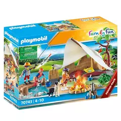 PLAYMOBIL FAMILY FUN 70743 - Familia de Acampada con 70 piezas