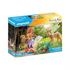 Playmobil Family Fun 71188 Set de Regalo - Científica Botánica con animales