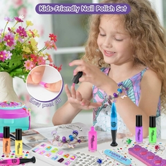 Kit de esmalte de uñas para niñas, bolígrafo, secador, pegatina, kit para hacer pulseras con dijes y anillo - comprar online