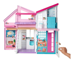 Barbie - Casa Malibu - Amueblada Y Accesorios - Mattel - Color Rosa - Pichoncitos